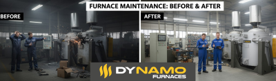 Furnace maintenance and repair. Before and after